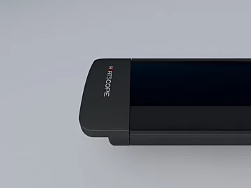 Heatscope Heaters Pure 3000W Radiant Heater detail CGI shows a ceramic glass electric infrared panel with wall‑mounted design.