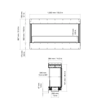 Flex 50BY Bay Fireplace