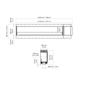 Flex 122LC.BXR Left Corner Fireplace