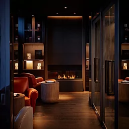 Seamlessly blended into this library's design, the dancing flame of