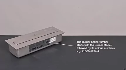 How to locate the Burner serial number 7