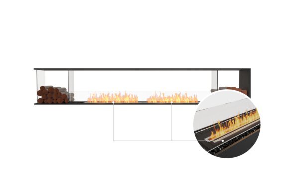 Flex 122PN.BX2 Peninsula - Ethanol - Black / Black / Installed view - Logs not included by EcoSmart Fire