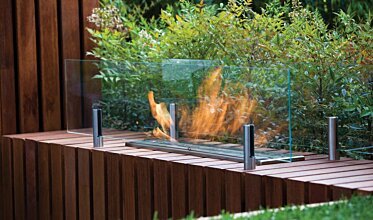 Twin Feet Fixings Fireplace Screen - In-Situ Image by EcoSmart Fire