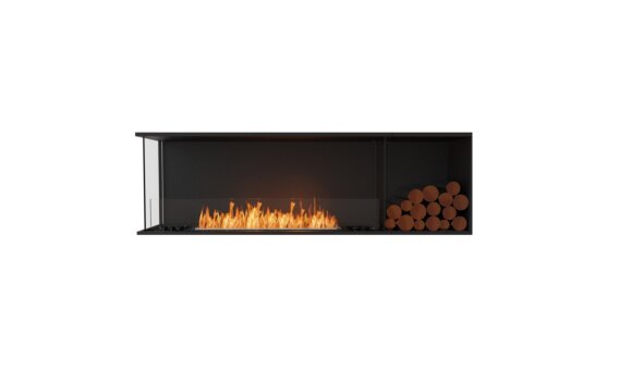 Flex 68LC.BXR Left Corner - Ethanol / Black / Installed view - Logs not included by EcoSmart Fire