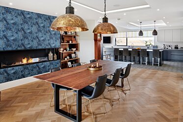 The Barns - Bay corner fireplaces