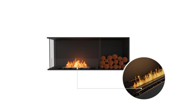 Flex 50LC.BXR Left Corner - Ethanol - Black / Black / Installed View by EcoSmart Fire