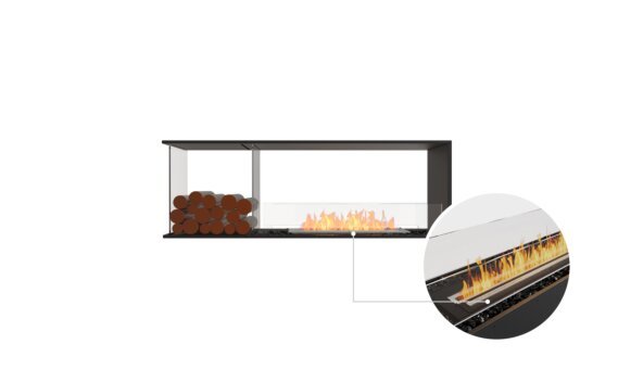 Flex 60PN.BXL Peninsula - Ethanol - Black / Black / Installed View by EcoSmart Fire