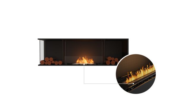 Flex 68LC.BX2 Left Corner - Ethanol - Black / Black / Installed View by EcoSmart Fire