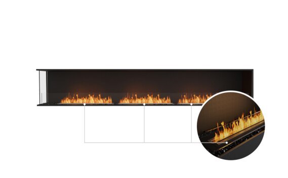 Flex 122LC Left Corner - Ethanol - Black / Black / Installed View by EcoSmart Fire