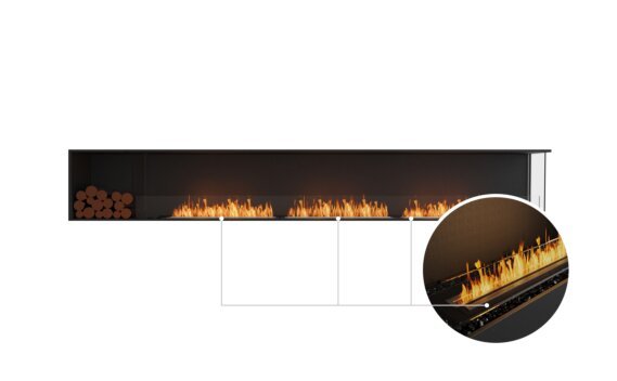 Flex 140RC.BXL Right Corner - Ethanol - Black / Black / Installed View by EcoSmart Fire