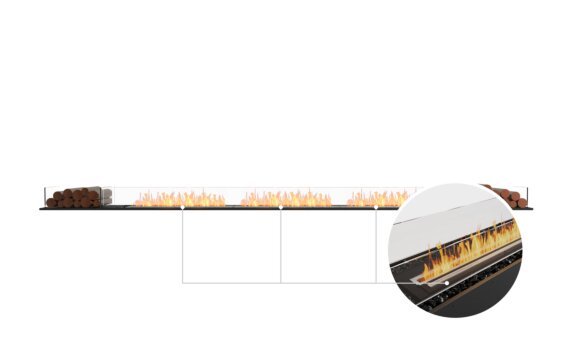 Flex 158BN.BX2 Bench - Ethanol - Black / Black / Installed view - Logs not included by EcoSmart Fire