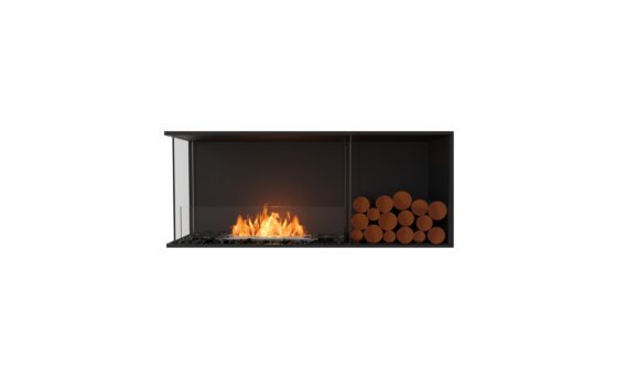 Flex 50LC.BXR Left Corner - Ethanol / Black / Installed view - Logs not included by EcoSmart Fire