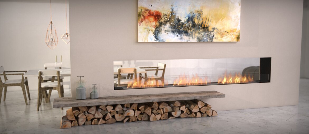 Double sided fireplaces