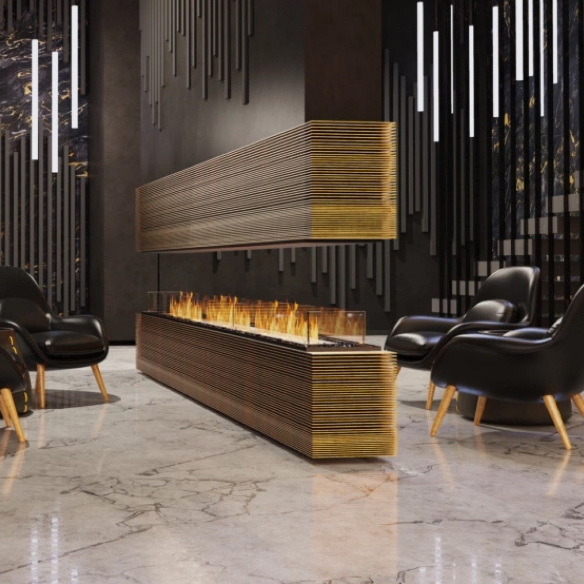 Flex island fireplace inserts