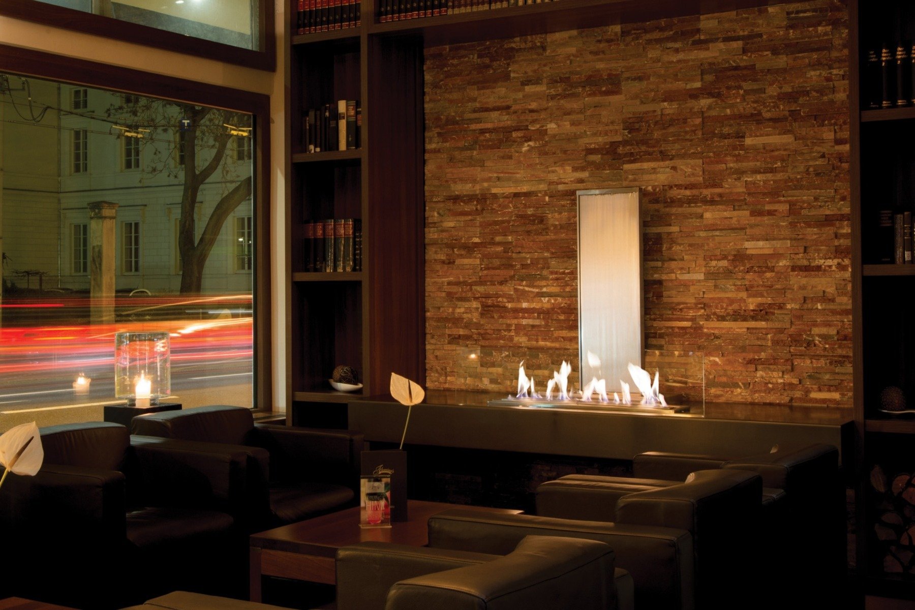 Flemings Hotel fireplace